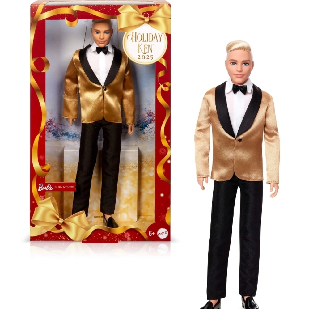 Barbie Holiday Ken 2025 Doll in Gold and Black